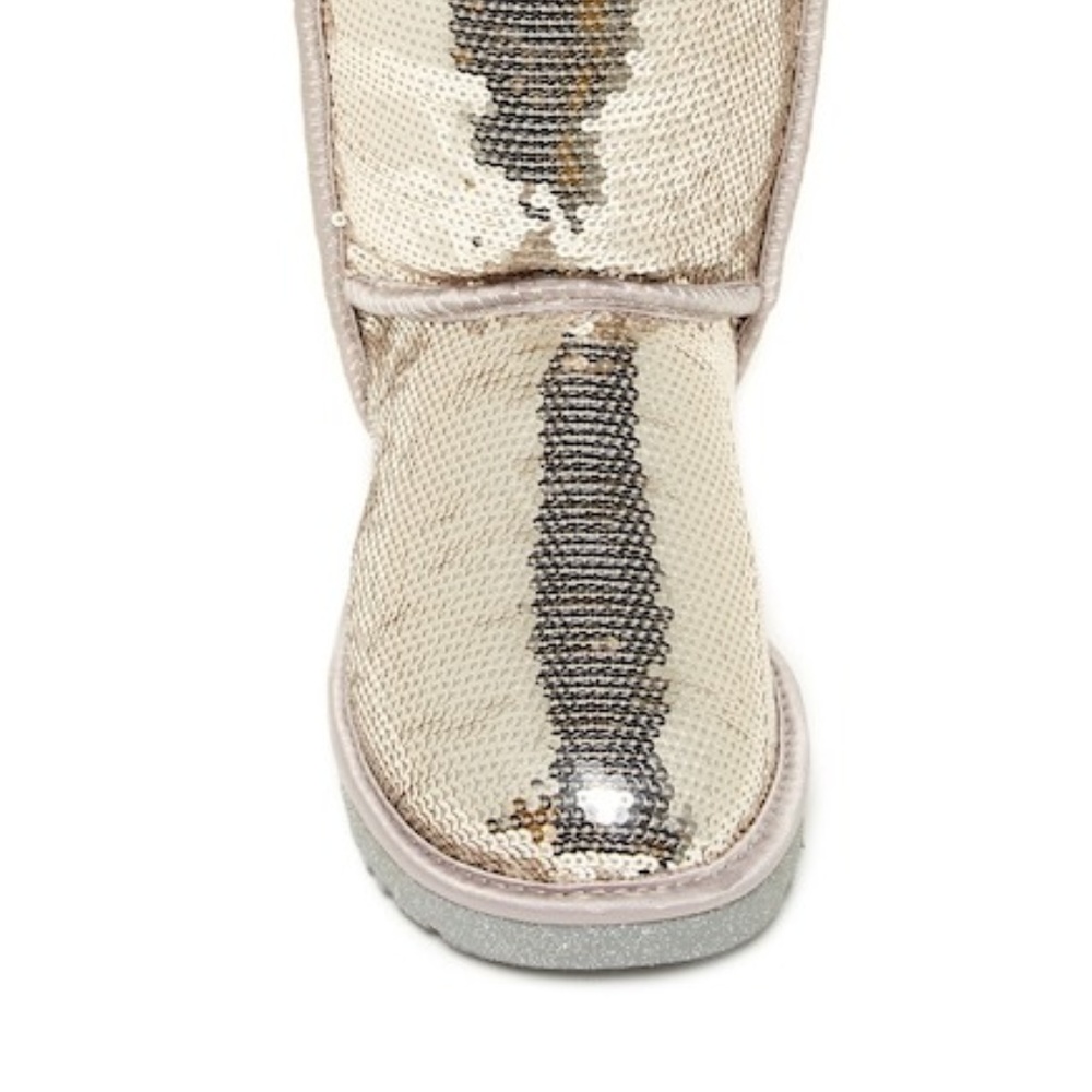New! UGG Classic Short Sparkles Sequins Boots Gold - Picture 7 of 8